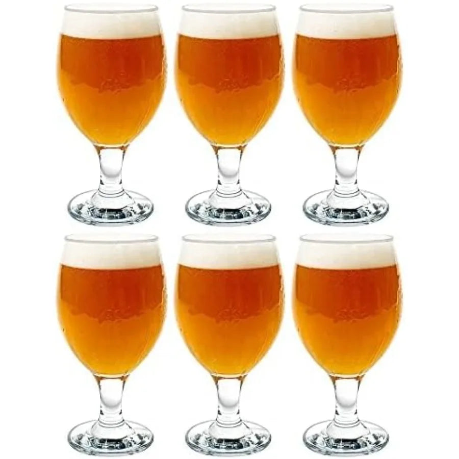 6 Piece Large Belgian Style Beer Glasses