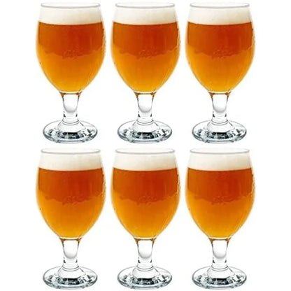 6 Piece Large Belgian Style Beer Glasses