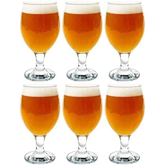 6 Piece Large Belgian Style Beer Glasses