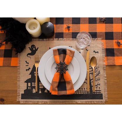 Burlap Halloween Placemat Set