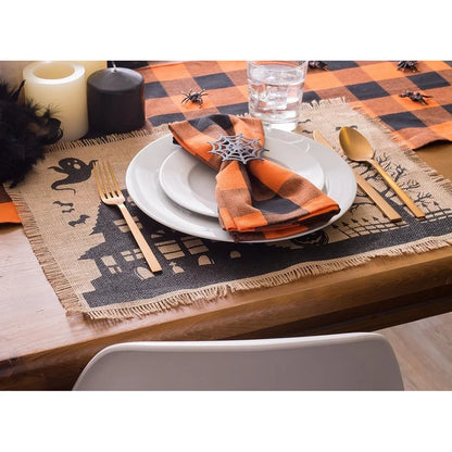 Burlap Halloween Placemat Set