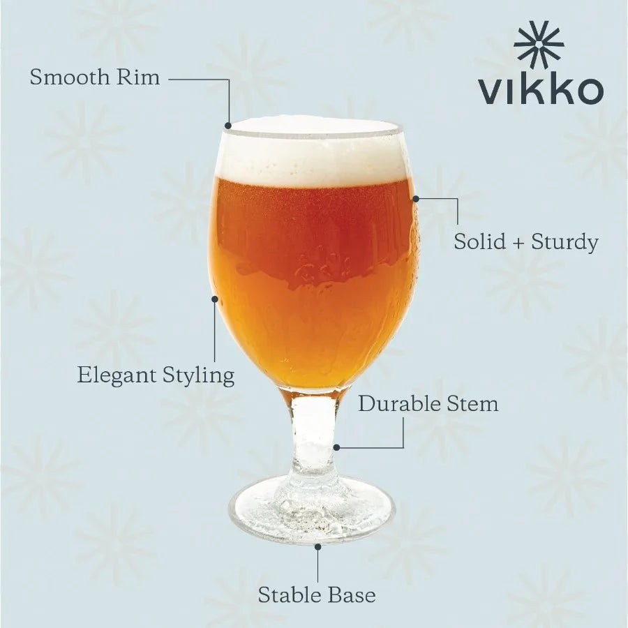 6 Piece Large Belgian Style Beer Glasses