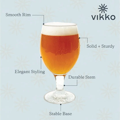 6 Piece Large Belgian Style Beer Glasses